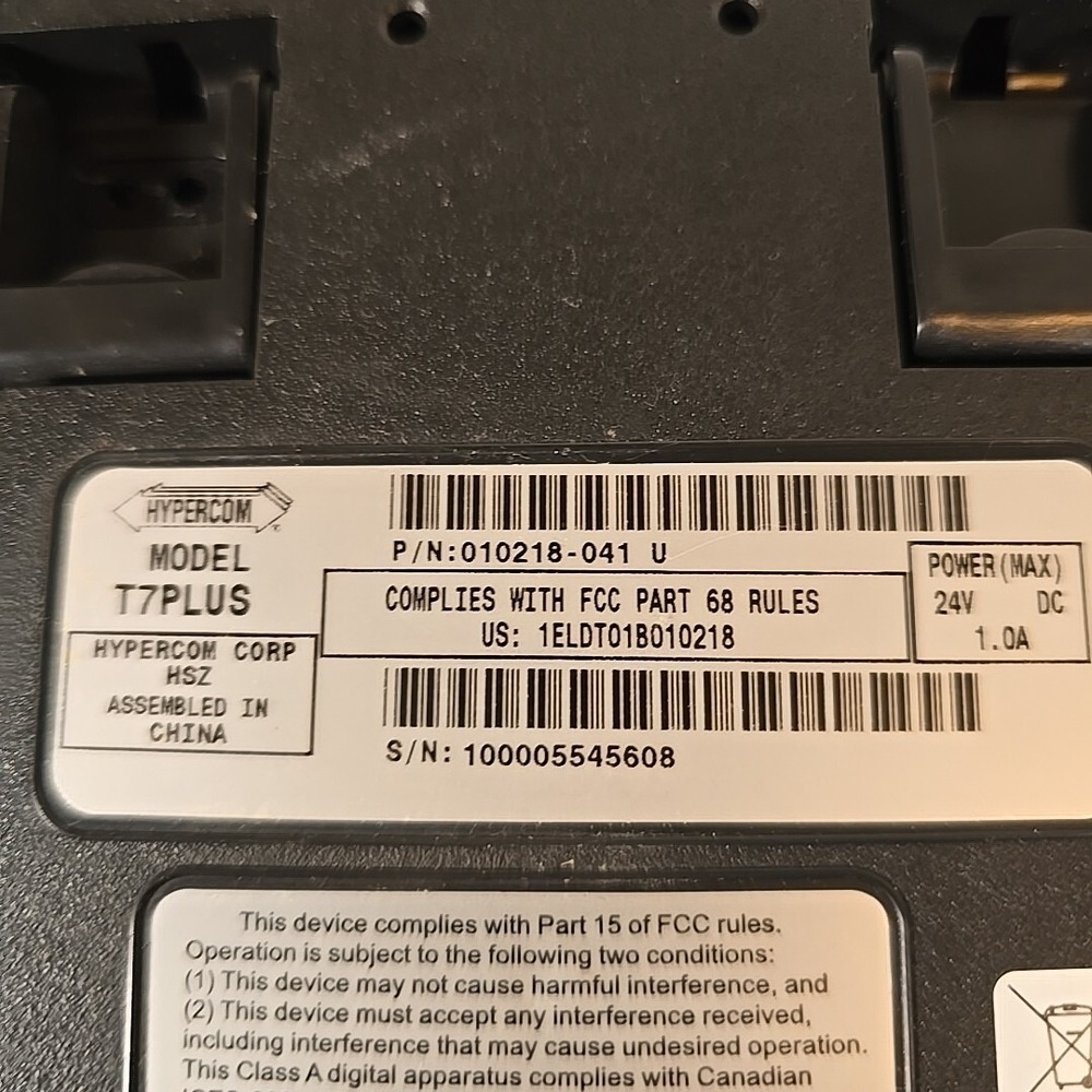 Hypercom T7Plus Credit Card Machine‎ Reader - Picture 5 of 6